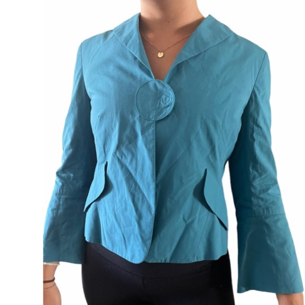 Akris Punto Dusky Blue Blazer Sz 6